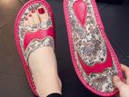 European Print Summer Leather Flat slipper