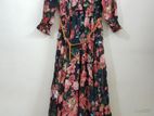 Exclusive China Floral Print Beach Gown With Inner & Waist Belt