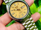 Exclusive SEIKO 5 SNXS81 Sunburst Yellow Automatic Watch