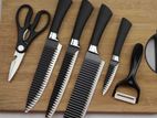Family Kitchen Knife Set 6 In 1 Scissors Fruit Peel
