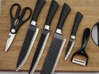Family Kitchen Knife Set 6 in 1 scissors fruit peel