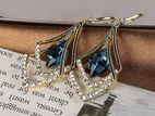 Fashion Rhombus Sapphire Earrings