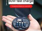 Fast Charging Data Cable Bundle - 60w Portable Charger Set