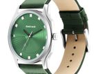 Fastrack Stunners Quartz Analog Green Dial Leather Strap Watch for Guys.