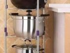 Five Layer Kitchen Steel Pot Rack for sale