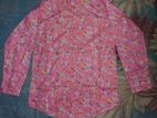floral pink colour full sleeve shirt size- M