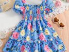 Flower Gown Elegant Floral Fit Dress For Girls with Belt