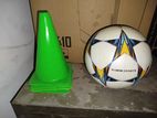 Football and 4 pcs cone