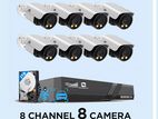 Full Package Cctv 08 pcs cc camera 8ch_dvr xvr