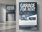 Garage Available For Rent