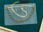 Garman oxidized silver cut nackpis with earrings