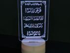 GearUP Acrylic Multicolor Night Lamp (Surah-Al-Ikhlas Calligraphy )