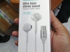 Geeoo TC-555 Type-C Half In-Ear Wired Earphone White