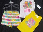 Girls 3pc Top Bottom Set With Hanger