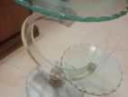 Glass and marble side table