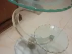Glass and marble side table