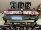 Glass dining table with 6 chair