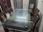 Glass fixed Table with 4 chair