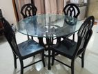 Glass top Dining table with 4 chair