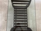 Glass Top Wooden T- Table