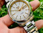 Gorgeous SEIKO 5 SNKK09 Creamy White Automatic Watch