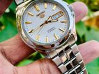 Gorgeous SEIKO 5 SNKK89 Sunburst White Automatic Watch