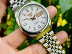 Gorgeous SEIKO 5 Sunburst White Royal Jubilee Automatic Watch