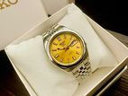 Gorgeous SEIKO 5 Sunburst Yellow Royal Jubilee Automatic Watch