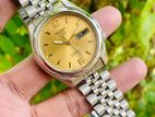 Gorgeous Sunburst Yellow SEIKO 5 Royal Jubilee Automatic Watch