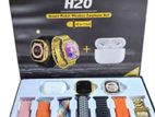 H20 Smart Watch With Wireless Earphone (10 In 1)