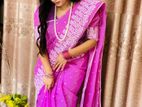 Half Silk Block Print Sharee