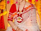 Half Silk Block Print Sharee
