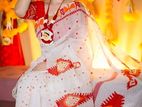 Half Silk Block Print Sharee