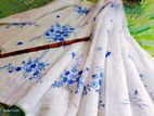 Half silk hand paint saree