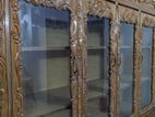 Hand-Carved Wooden Cabinet with Glass Doors (3 part showcase)