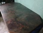 Handcrafted 6x3 ft Dining Table from Ship Wood with Marble Top