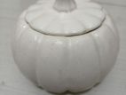 Handmade Pumpkin Jar with Lid – Plaster Candle Holder, Jewelry Box