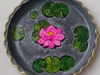 Handpainted handicrafts for home decorations. নকশা করা মাটির প্লেট।