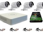HIKVISION Camera 04 Pcs Packages, 4Ch- DVR & Full Accessories