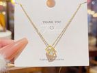 Hollow Square Zirconia Pendant Necklace