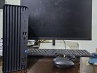 HP Core i5 12th Gen mini tower pc with monitor