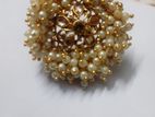 Indian gold plated pearl finger ring