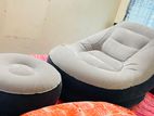 Inflatable air bed sofa with pumper