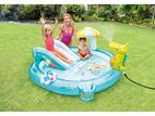 Intex Gator Play Center Inflatable Kiddie Pool With Electric Pump