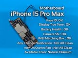 iPhone 15 Pro Max Motherboard 256GB With Face ID And All SN