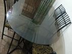 iron dining table with 6 chair