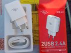 iTel 2USB 2.4A Fast Charger ICE-41