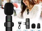 K8 Wireless Microphone with Noise Cancellation Mic Supports for Vlogging