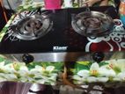 Kiam Gas Stove With Glass Top-Double Barner 2 cylinder