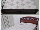 King size mahogany-wooden Partex bed with mattress